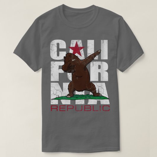 カリフォルニア州旗ダビングベア Tシャツ (デザイン正面)