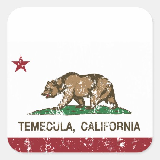 カリフォルニア州旗テメクラ スクエアシール (正面)