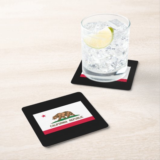 カリフォルニア州旗デザイン スクエアペーパーコースター (インサイチュ)