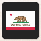 カリフォルニア州旗デザイン スクエアペーパーコースター (正面)