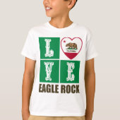 カリフォルニア州旗ハートイーグルロック Tシャツ (正面)