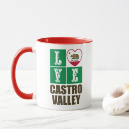 カリフォルニア州旗ハートカストロバレー マグカップ