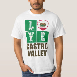 カリフォルニア州旗ハートカストロバレー Tシャツ