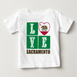カリフォルニア州旗ハートサクラメント ベビーTシャツ