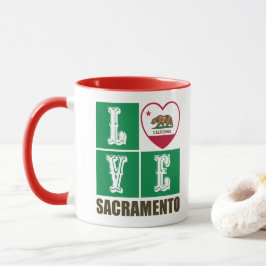 カリフォルニア州旗ハートサクラメント マグカップ