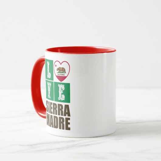 カリフォルニア州旗ハートシエラマドレー マグカップ (正面左)