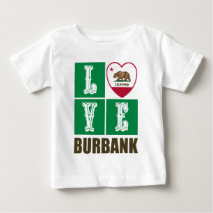 カリフォルニア州旗ハートバーバンク ベビーTシャツ