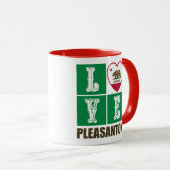 カリフォルニア州旗ハートプレザントン マグカップ (正面右)