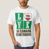 カリフォルニア州旗ハートラカナダフリントリッジ Tシャツ (正面)