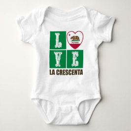 カリフォルニア州旗ハートラクレメンタ ベビーボディスーツ