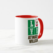 カリフォルニア州旗ハートラブアトウォータービレッジ マグカップ (正面右)