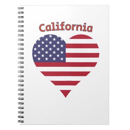 カリフォルニア州旗ハート ノートブック (正面)