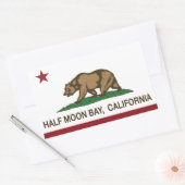 カリフォルニア州旗ハーフムーンベイ 長方形シール (封筒)