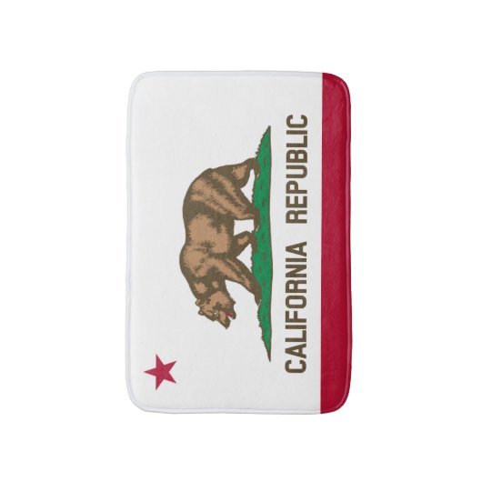カリフォルニア州旗バスマット |ベアーバスルームの敷物 バスマット (正面縦)