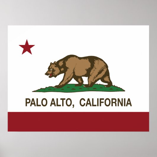 カリフォルニア州旗パロアルト ポスター (正面)
