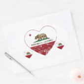 カリフォルニア州旗ピスモビーチハート 動揺して 楕円形シール (封筒)