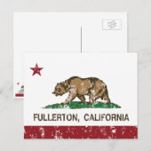 カリフォルニア州旗フラートン ポストカード (正面/裏面)
