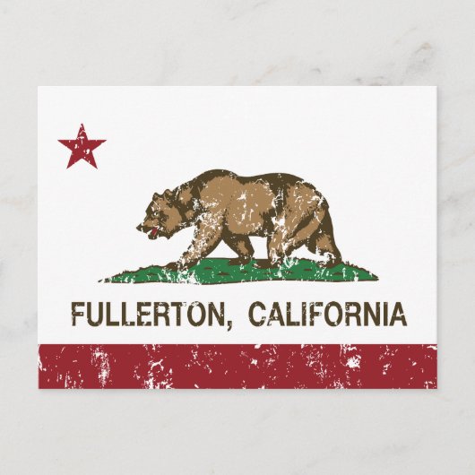 カリフォルニア州旗フラートン ポストカード (正面)