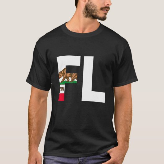 カリフォルニア州旗フロリダ州立都市とスタの州 Tシャツ (正面)