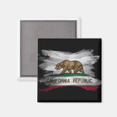 カリフォルニア州旗ブラシストローク，カリフォルニア マグネット (正面/裏面)