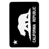 カリフォルニア州旗ブラック/ホワイトマグネット マグネット (縦)