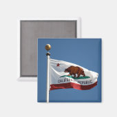 カリフォルニア州旗ブルースカイ写真 マグネット (正面/裏面)