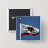 カリフォルニア州旗ブルースカイ写真 缶バッジ (正面&裏面)