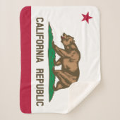 カリフォルニア州旗プリント愛国心 シェルパブランケット (正面)