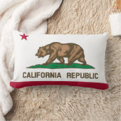 カリフォルニア州旗プリント愛国心 ランバークッション (ブランケット)