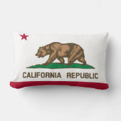 カリフォルニア州旗プリント愛国心 ランバークッション (正面)