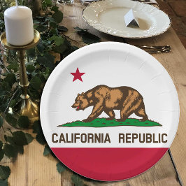 カリフォルニア州旗プレート、パーティー、スポーツ、カリフォルニア ペーパープレート