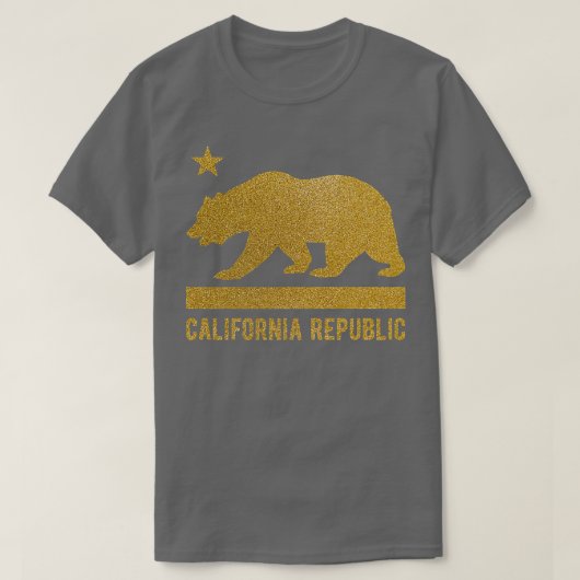 カリフォルニア州旗ベアースターカリフォルニア土産ウォム Tシャツ (デザイン正面)