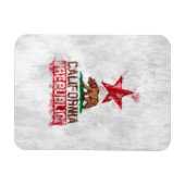 カリフォルニア州旗ベアー絵を描インスタイル・デコール マグネット (横)