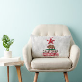 カリフォルニア州旗ベアー絵画ズスタイルデコール ランバークッション (椅子)