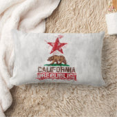 カリフォルニア州旗ベアー絵画ズスタイルデコール ランバークッション (ブランケット)