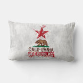 カリフォルニア州旗ベアー絵画ズスタイルデコール ランバークッション (裏面)