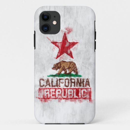 カリフォルニア州旗ベアー絵画ズスタイルデコール Case-Mate iPhoneケース (裏面)