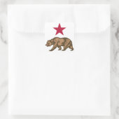 カリフォルニア州旗ベア＆スター スクエアシール (バッグ)