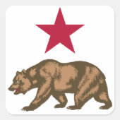カリフォルニア州旗ベア＆スター スクエアシール (正面)