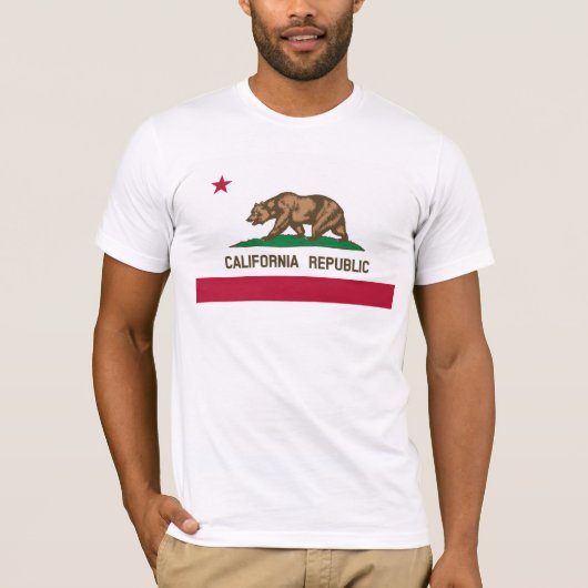 カリフォルニア州旗ベーシックBella Canvas Tシャツ (正面)