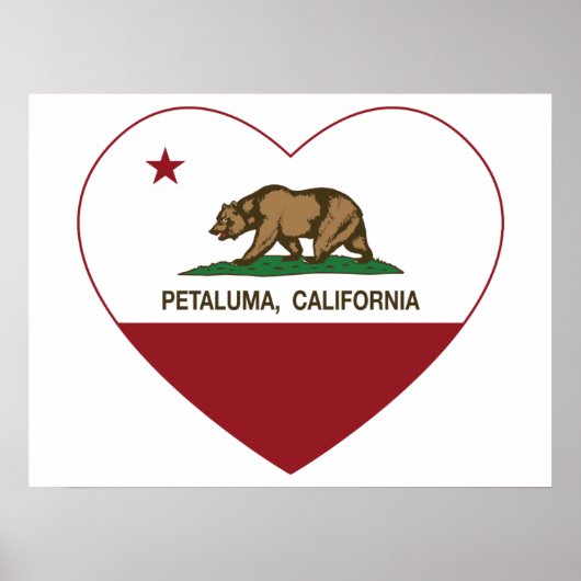 カリフォルニア州旗ペタルマハート ポスター (正面)