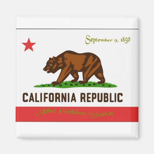 カリフォルニア州旗マグネット マグネット (正面)