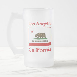カリフォルニア州旗マップシティマグ フロストグラスビールジョッキ