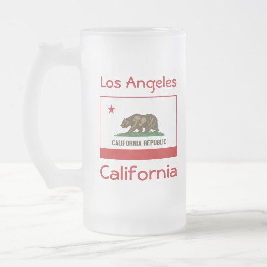 カリフォルニア州旗マップシティマグ フロストグラスビールジョッキ (左)