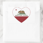 カリフォルニア州旗マンモス湖ハート 長方形シール (バッグ)