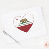 カリフォルニア州旗マンモス湖ハート 長方形シール (封筒)