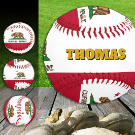 カリフォルニア州旗モノグラム/野球ボール 野球ボール