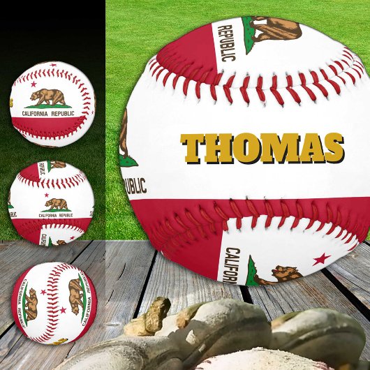 カリフォルニア州旗モノグラム/野球ボール 野球ボール