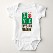 カリフォルニア州旗ラブエリシアン谷 ベビーボディスーツ (正面)