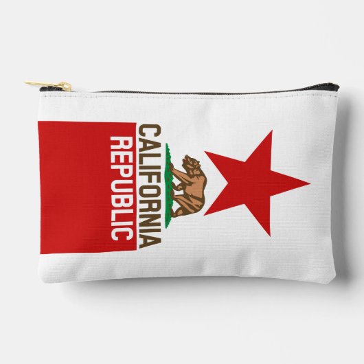 カリフォルニア州旗ラージスターデザイン アクセサリーポーチ (正面)